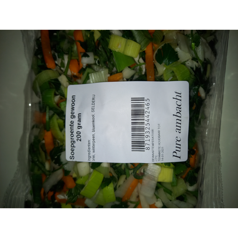 Soepgroente, Prijs per zak 200 Gram